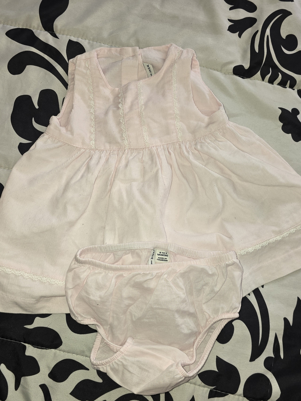Janie and Jack Pale Pink Dress with Matching Bloomer